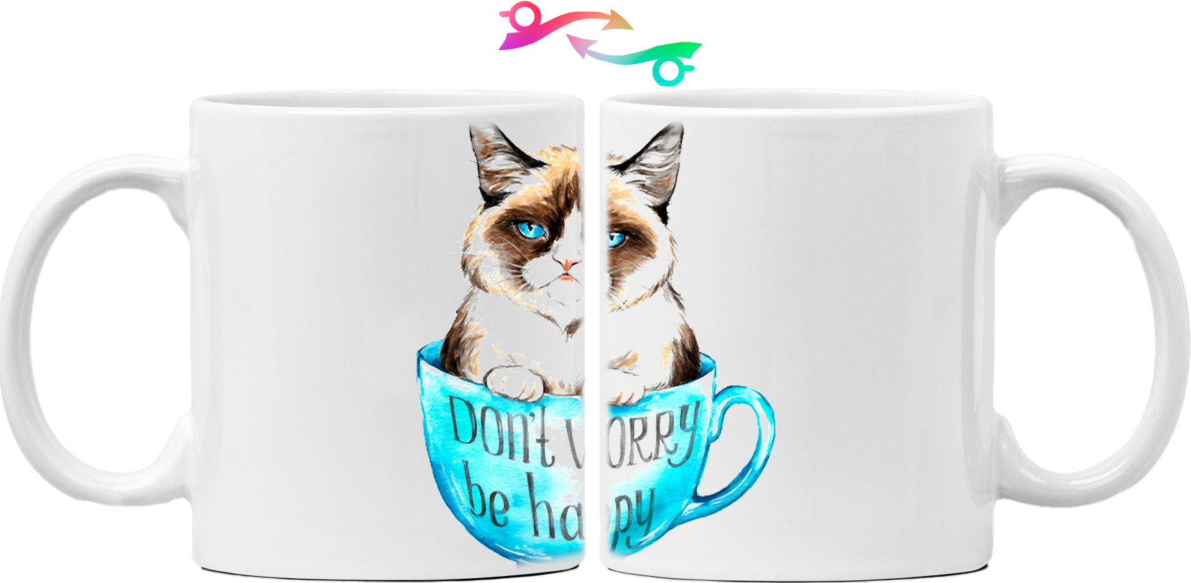 Mug - Cat don't worry be happy - Mfest