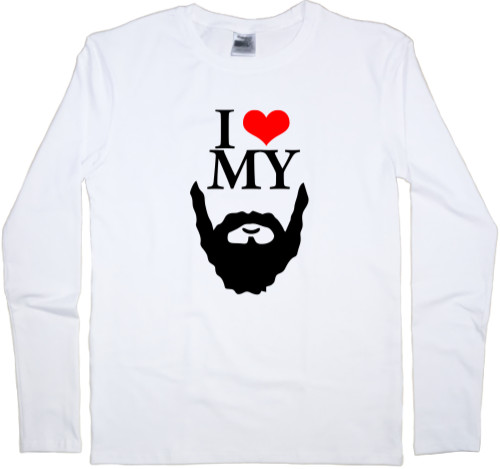 Футболка з Довгим Рукавом Чоловіча - I love my beard - Mfest