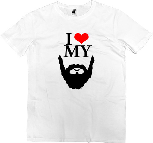 Футболка Премиум Мужская - I love my beard - Mfest