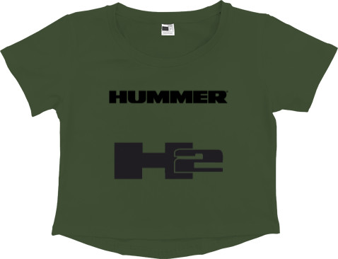 Women's Cropped Premium T-Shirt - Hummer h2 - Mfest