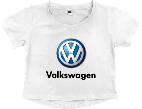 Women's Cropped Premium T-Shirt - Volkswagen - Logo 2 - Mfest