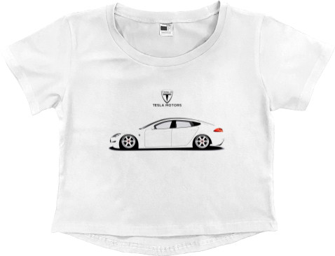 Women's Cropped Premium T-Shirt - Tesla 8 - Mfest