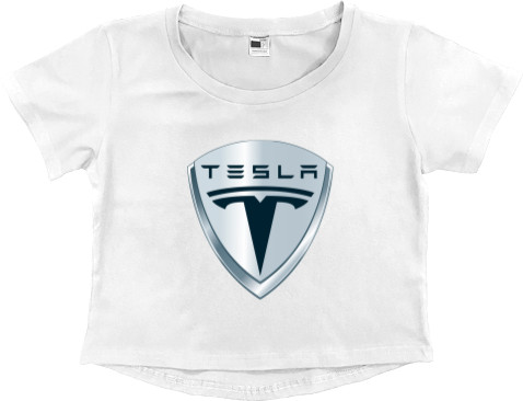 Women's Cropped Premium T-Shirt - Tesla 5 - Mfest