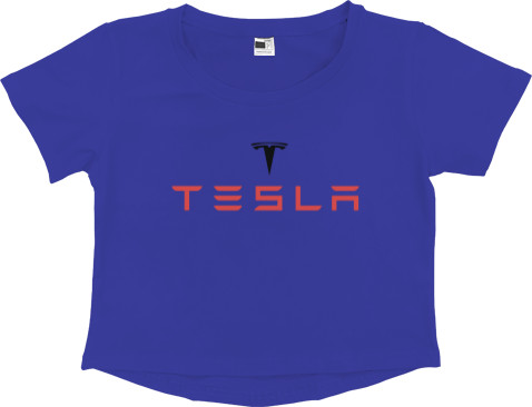 Women's Cropped Premium T-Shirt - Tesla 1 - Mfest