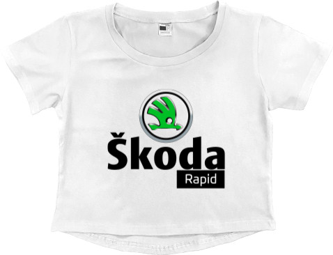 Women's Cropped Premium T-Shirt - Skoda - Logo 16 - Mfest