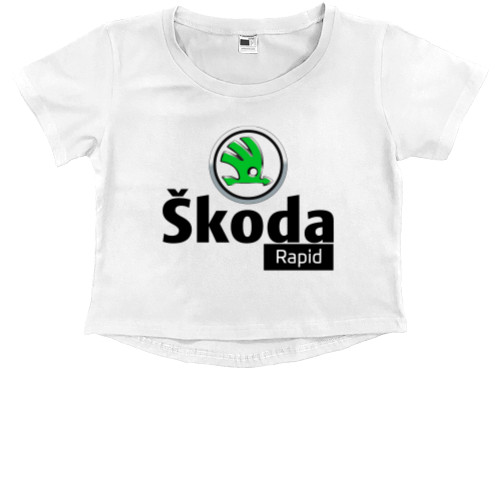 Kids' Premium Cropped T-Shirt - Skoda - Logo 16 - Mfest