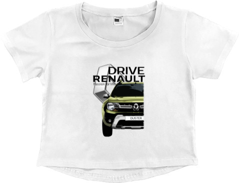 Women's Cropped Premium T-Shirt - Renault - Logo 10 - Mfest