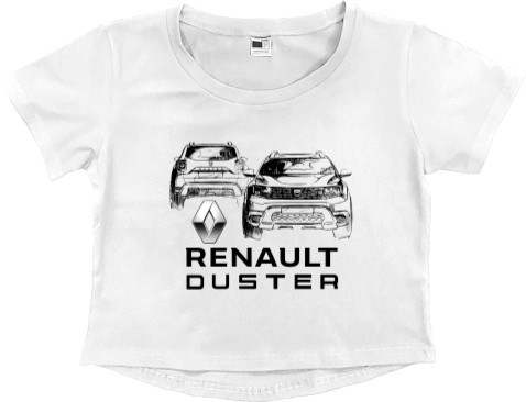 Women's Cropped Premium T-Shirt - Renault - Logo 7 - Mfest