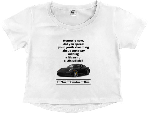 Women's Cropped Premium T-Shirt - Porsche - Logo 17 - Mfest