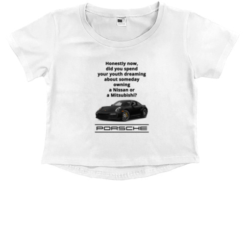 Kids' Premium Cropped T-Shirt - Porsche - Logo 17 - Mfest