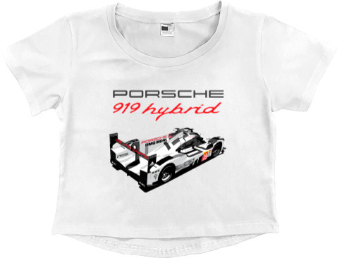 Women's Cropped Premium T-Shirt - Porsche - Logo 16 - Mfest