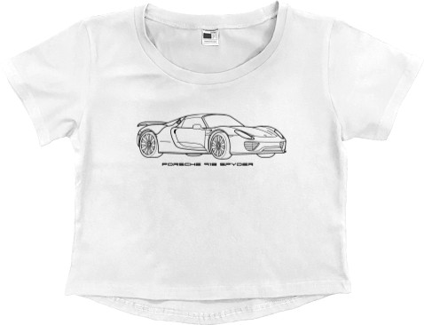 Women's Cropped Premium T-Shirt - Porsche - Logo 13 - Mfest