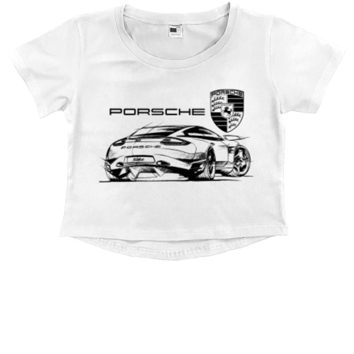 Kids' Premium Cropped T-Shirt - Porsche - Logo 9 - Mfest