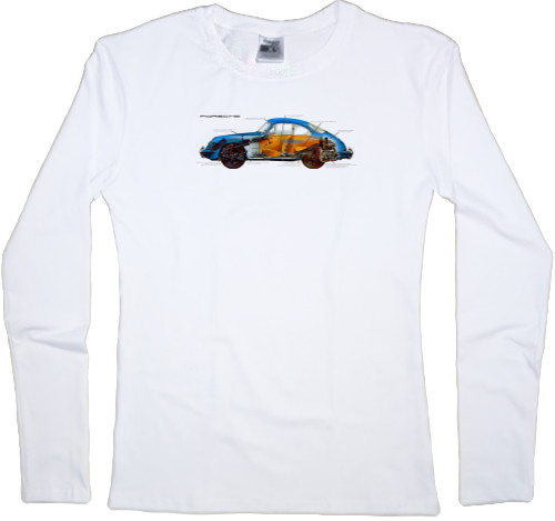 Футболка з Довгим Рукавом Жіноча - Porsche - Logo 8 - Mfest