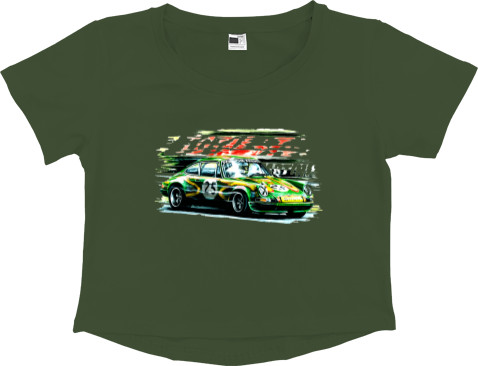 Women's Cropped Premium T-Shirt - Porsche - Logo 6 - Mfest