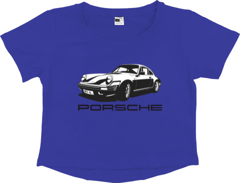 Women's Cropped Premium T-Shirt - Porsche - Logo 4 - Mfest