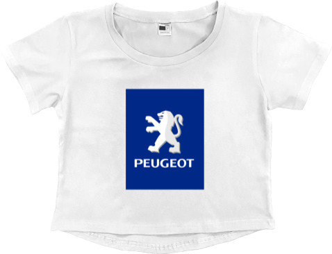 Women's Cropped Premium T-Shirt - Peugeot - Logo 2 - Mfest