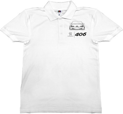 Man's Polo Shirt Fruit of the loom - Peugeot - 406 Logo 2 - Mfest