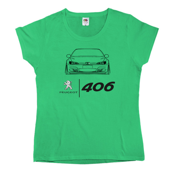 Women's T-shirt Fruit of the loom - Peugeot - 406 Logo 2 - Mfest