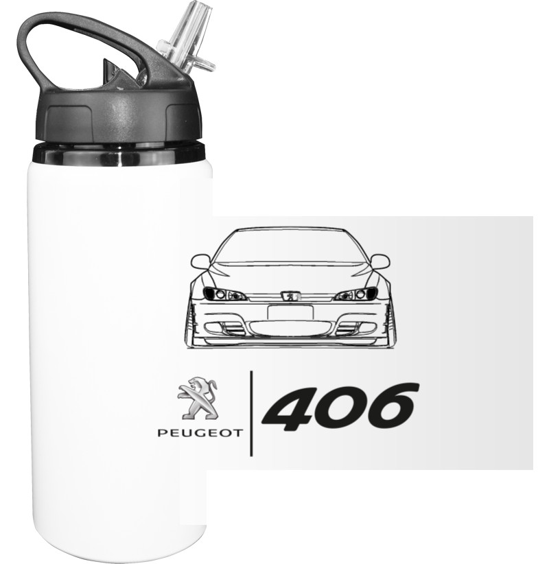 Sport Water Bottle - Peugeot - 406 Logo 2 - Mfest