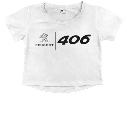 Kids' Premium Cropped T-Shirt - Peugeot - 406 Logo 1 - Mfest