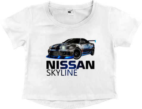 Women's Cropped Premium T-Shirt - Nissan - Skyline 2 - Mfest