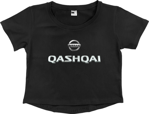 Women's Cropped Premium T-Shirt - Nissan - Qashqai - Mfest