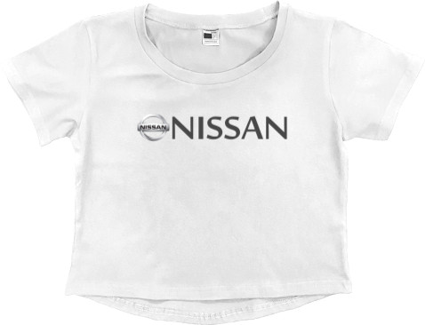 Women's Cropped Premium T-Shirt - Nissan - Logo 2 - Mfest