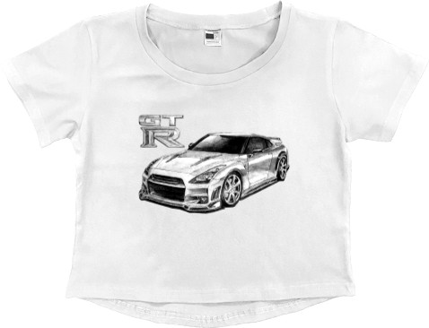 Women's Cropped Premium T-Shirt - Nissan - GTR 4 - Mfest