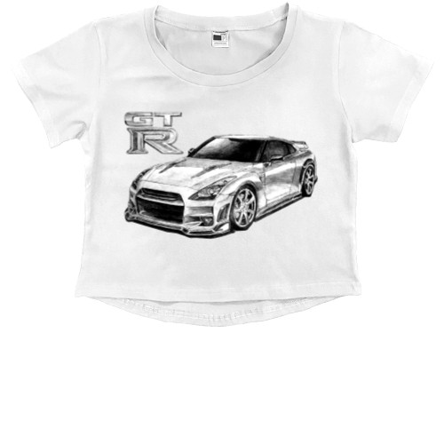 Kids' Premium Cropped T-Shirt - Nissan - GTR 4 - Mfest