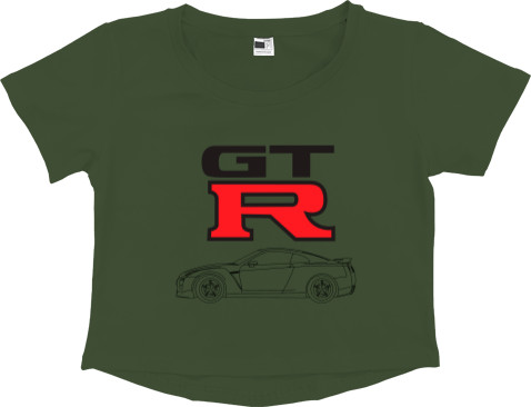 Women's Cropped Premium T-Shirt - Nissan - GTR 1 - Mfest