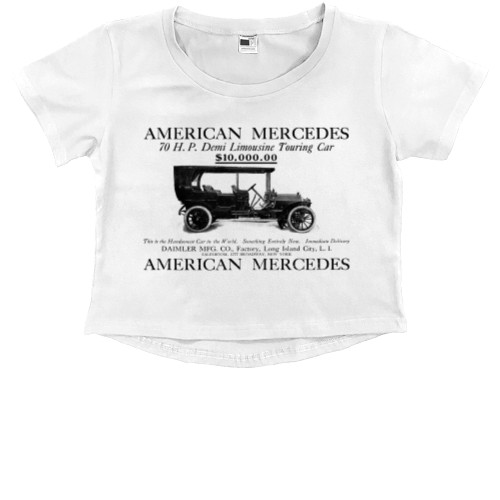 Kids' Premium Cropped T-Shirt - Mercedes Benz - Logo 13 - Mfest