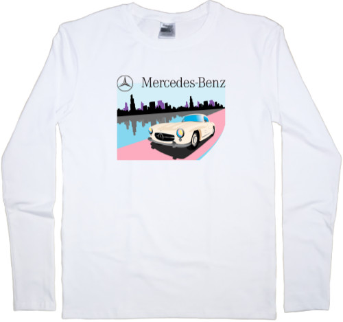 Футболка з Довгим Рукавом Чоловіча - Mercedes Benz - Logo 12 - Mfest