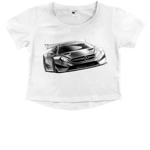 Kids' Premium Cropped T-Shirt - Mercedes Benz - Logo 9 - Mfest