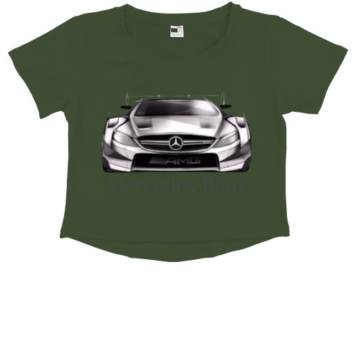 Kids' Premium Cropped T-Shirt - Mercedes Benz - Logo 8 - Mfest