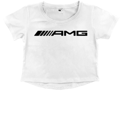 Kids' Premium Cropped T-Shirt - Mercedes Benz - AMG Logo - Mfest