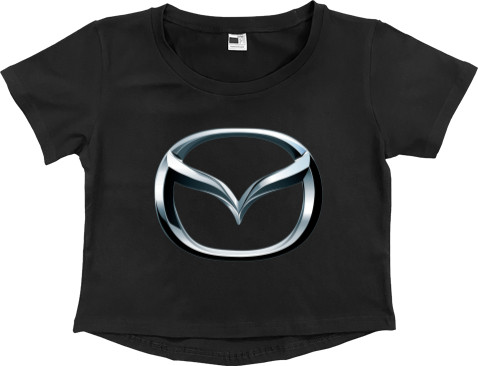 Women's Cropped Premium T-Shirt - Mazda Logo 1 - Mfest