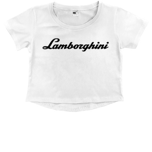 Kids' Premium Cropped T-Shirt - Lamborghini Logo 2 - Mfest