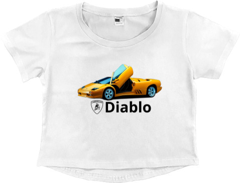 Women's Cropped Premium T-Shirt - Lamborghini Diablo - Mfest