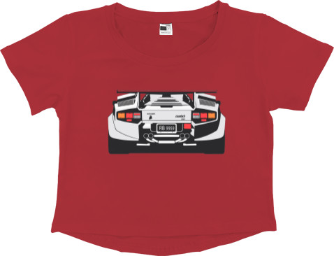 Women's Cropped Premium T-Shirt - Lamborghini 2 - Mfest