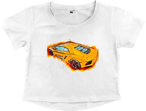 Women's Cropped Premium T-Shirt - Lamborghini 1 - Mfest