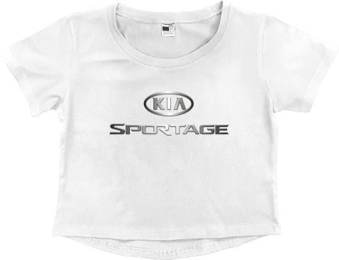 Women's Cropped Premium T-Shirt - Kia Sportage Logo - Mfest