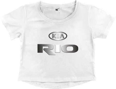 Women's Cropped Premium T-Shirt - Kia Rio Logo - Mfest