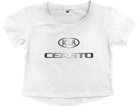 Women's Cropped Premium T-Shirt - Kia Cerato Logo - Mfest