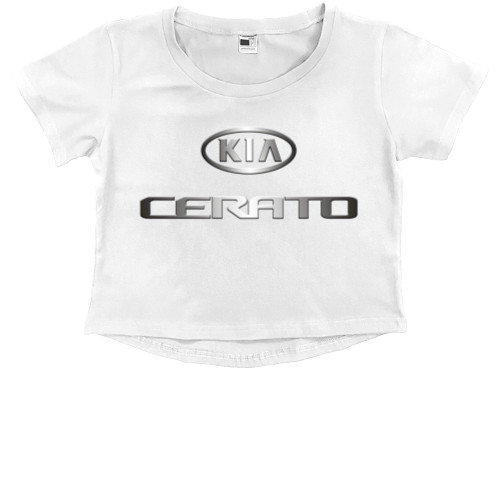 Kids' Premium Cropped T-Shirt - Kia Cerato Logo - Mfest