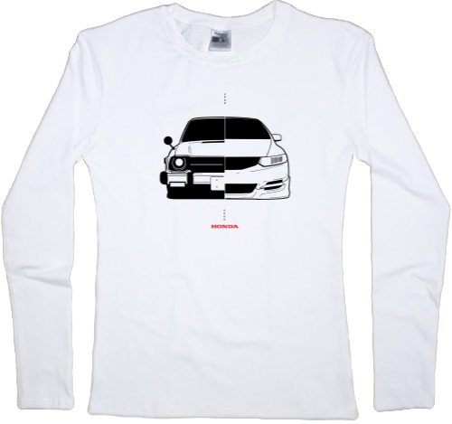 Футболка з Довгим Рукавом Жіноча - Honda Civic Logo - 3 - Mfest