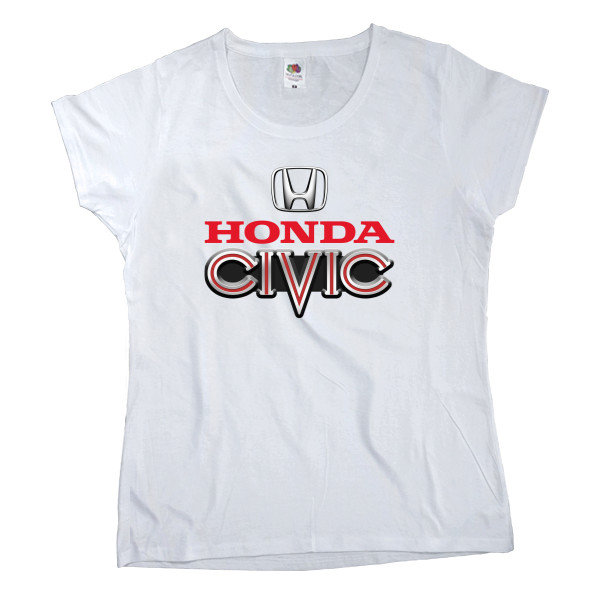 Футболка Класика Жіноча Fruit of the loom - Honda Civic Logo - 2 - Mfest