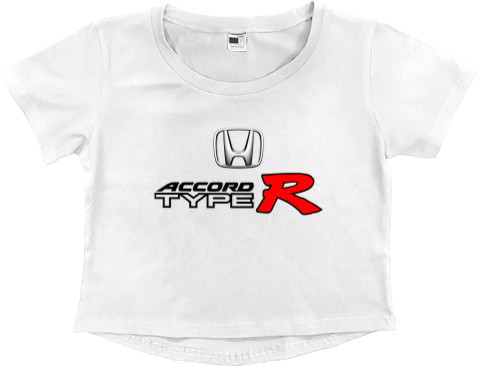 Women's Cropped Premium T-Shirt - Honda Accord Logo - 2 - Mfest