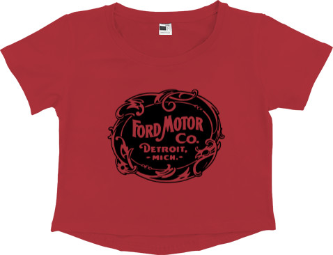 Women's Cropped Premium T-Shirt - Ford Logo 3 - Mfest