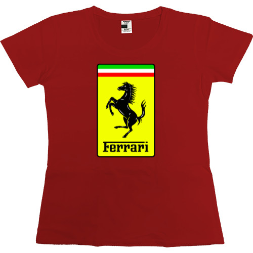 Футболка Премиум Женская - Ferrari logo 1 - Mfest